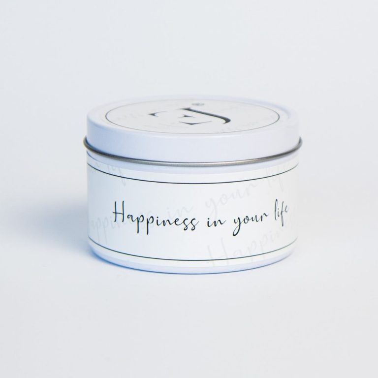 鐵盒水晶蠟燭 - 黃晶椰子 - Happiness In Your Life