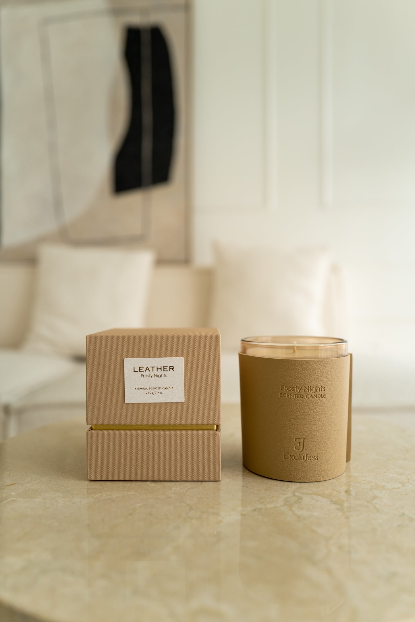 ExcluJess Leather Premium Candles Pink with box